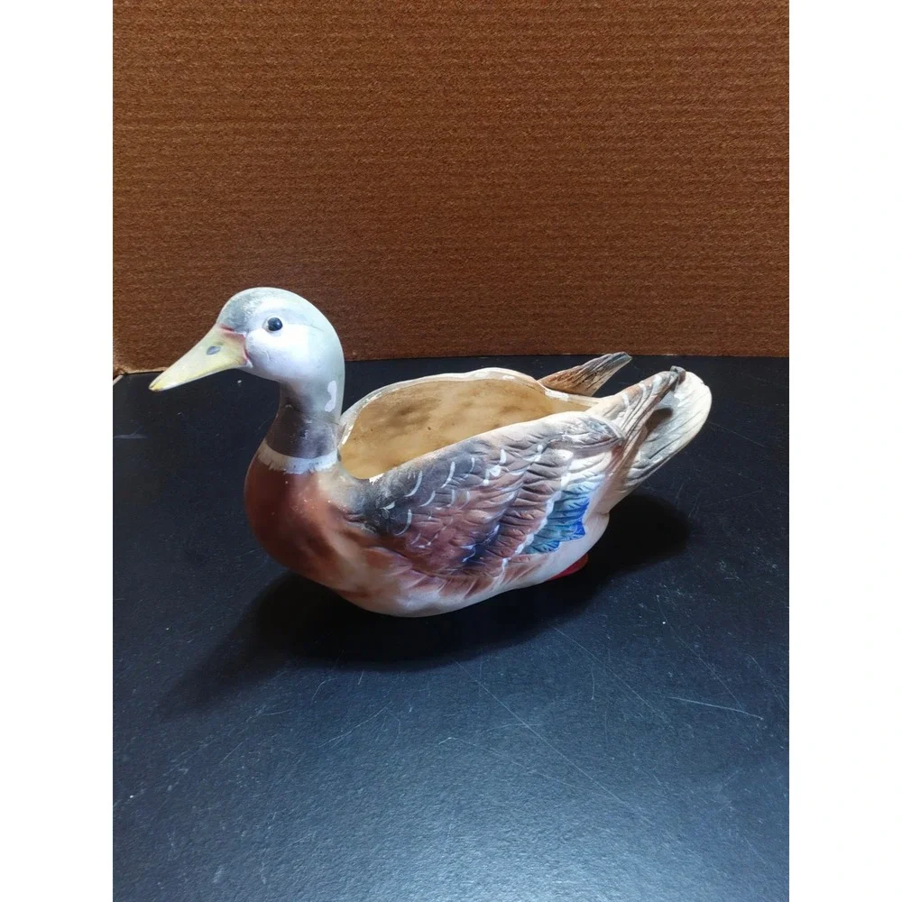 Vintage Napcoware Mallard Duck Ceramic Planter Figurine Japan *read details